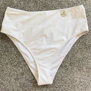 White high waisted bikinis bottoms